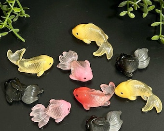 Silicone Mini Koi Charm Mold Set, 9 Designs, for UV Casting, Clay Jewelry