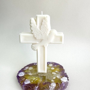 Molde de vela de silicone durável em formato de cruz - Artesanato de velas artesanais, suprimentos para decoração de igrejas, presente de batismo exclusivo