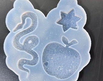 Druzy Crystal Snake Apple Star Silicone Mold – Resin, Wax, Soap and Clay Craft Supplies
