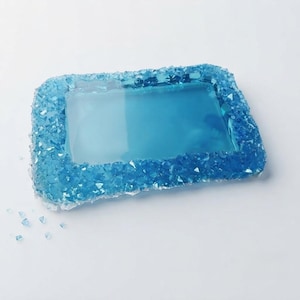 Molde de silicona para bandeja rectangular Crystal Edge, plato Geode Catchall para fundición de resina (24 x 15 cm)