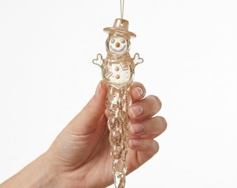 Snowman Icicle Silicone Mold – Christmas Ornament, Winter Resin Decoration, Jesmonite Holiday Mold