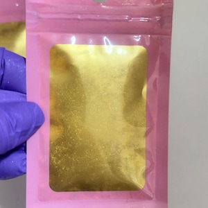 Poudre de mica dorée scintillante - Pigment scintillant pour résine époxy, fabrication de bougies, fabrication de savon, maquillage, décoration d&#39;ongles, slime - Paquet de 3 à 5 g