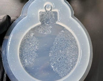 Christmas Tree Bauble Silicone Mold – Druzy Crystal Ornament Resin Mold DIY Decoration Tool