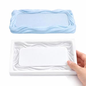 Matte Silicone Mold Tray 20cm Rectangular Wave Design