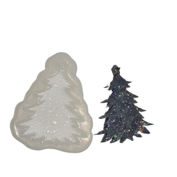 Stampo In Silicone Per Albero Di Natale In Resina Epossidica - Set Con Base Rettangolare, Fai Da Te Decorazioni Natalizie, 17,4x21,2 Cm - 4
