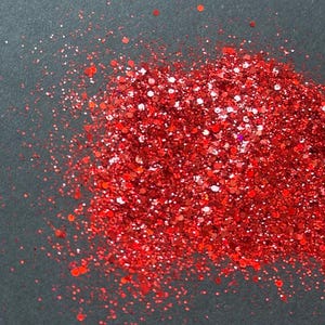 Red Glitter Mix: Fine & Chunky Iridescent Glitter for Resin, Slime, Tumblers