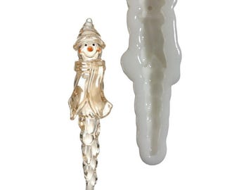 Snowman Icicle Silicone Mold – Winter Ornament Resin Decoration (Jesmonite, Plaster)