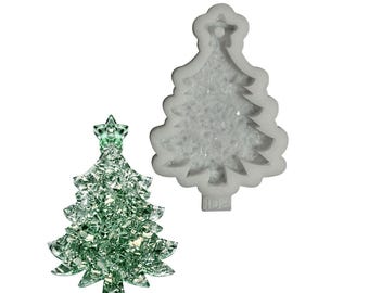Druzy Christmas Tree Silicone Mold for Resin Ornaments