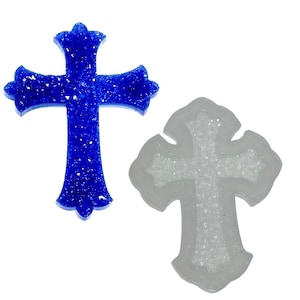 Cross with Sparkle Crystal Silicone Mold for DIY Crafts – Religious Mold for Resin, Clay, and Wax – Perfect for Jewelry, Art, and Gifts