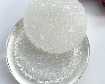 Molde de silicona con borde de cristal y inserto redondo grande para bandeja de boda y portavelas