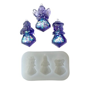 Christmas Ornament Resin Mold Set: Snowman, Santa, Angel Silicone Molds
