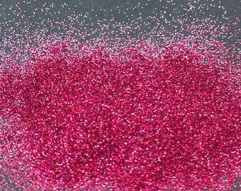 ホットピンクの虹色ファイングリッター：レジン、スライム、ネイルアート - 5g