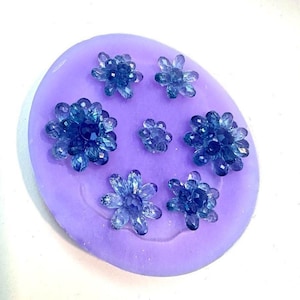 Craft Silicone Mold Set - 7 Crystal Flower Resin Molds for DIY Projects