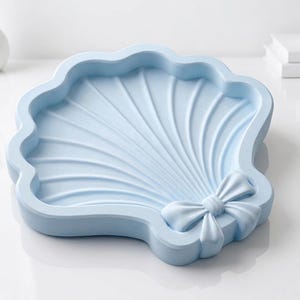 Seashell Tray Mold with Bow – Resin, Jesmonite, Concrete Casting Mould
