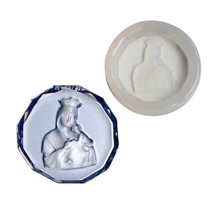 Silicone Mold for Resin - Virgin Mary and Baby Jesus - Religious Epoxy Mold - Madonna Cameo Silicone Mold - Resin Art Mould