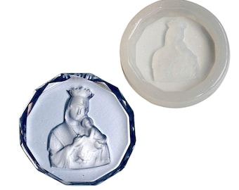 Virgin Mary and Baby Jesus Silicone Mold: Religious Resin Art