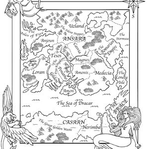 Individuelle Fantasy Karte | Illustrierte Landkarten für Romane, Film, Medien | Urheberrecht enthalten | JPEG Digitaler Download | Karten für Romane und D&D