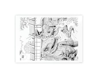 Velociraptor / Decoración de pared, Arte de pared, Póster de dinosaurios