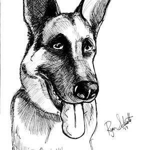 Custom Pen & Ink Pet Portrait Illustration - Pet Portrait From Photo | Personalized | Pet Memorial | Dog Drawing | Cat Drawing | Hand Drawn