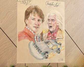 マイケル・J・フォックスとクリストファー・ロイドのサイン入り8x10