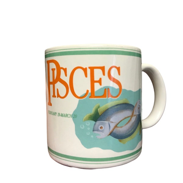 Vintage Pisces Astrology Mug