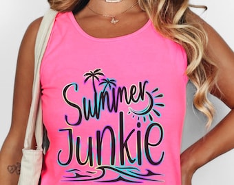 Pink Cotton Beach Tank Top | Summer Seaside Tropical Apparel