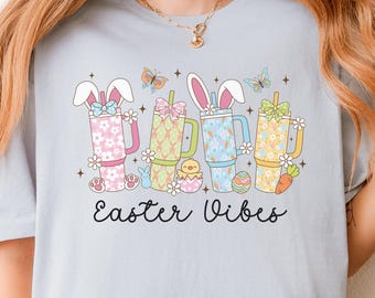 -shirt de célébration de Pâques | Chemise printanière Lapin | Vêtements de chasse aux œufs pastel | Coton doux Gildan | Haut graphique saisonnier