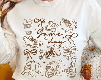 Comfort Colors Football Graphic Tee | Game Day Long Sleeve Shirt | Vintage Sport Top | Casual Fall Outfit | Tailgate Apparel for Fans