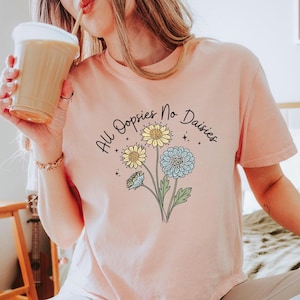 Boxy Crop Floral Tee | Funny Gen Z T-Shirt | Sarcastic Graphic Top | Comfort Colors Crop Top | Trendy Meme Shirt | Casual Minimalist Tee