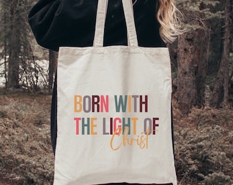 Christian Tote Bag | Faith-Based Scripture Canvas Carryall | Inspirational Religious Accessory | Bible Study Organizer | Spiritual Messaging