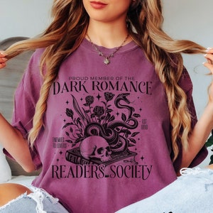 Dark Romance Tee | Spicy Book Lover Shirt | Gothic Library Apparel | Fantasy Novel Graphic | Literary Fandom Fashion image 3