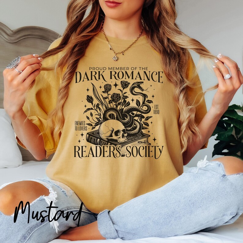 Dark Romance Tee | Spicy Book Lover Shirt | Gothic Library Apparel | Fantasy Novel Graphic | Literary Fandom Fashion image 5