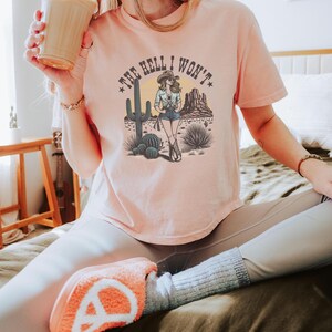 Western Cowgirl Tee | Yeehaw Country Cotton Shirt | Concert Festival Outfit | Boxy Fit Graphic Top | Summer Style image 5