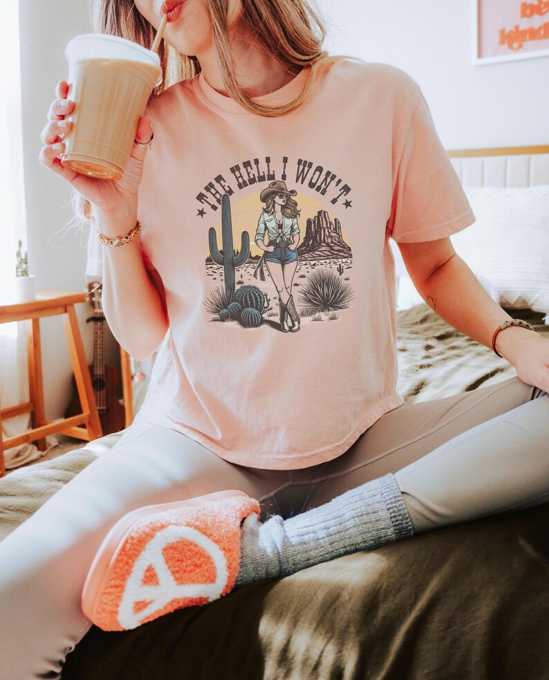 Western Cowgirl Tee | Yeehaw Country Cotton Shirt | Concert Festival Outfit | Boxy Fit Graphic Top | Summer Style image 5