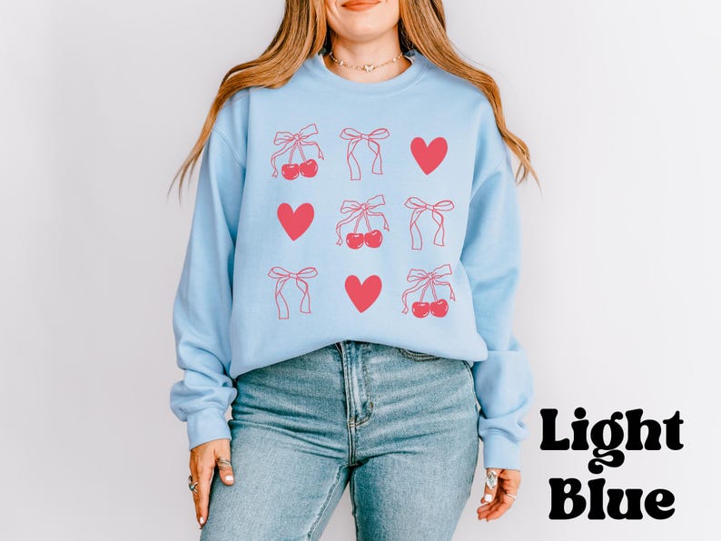 Zacht kersensweater | Oversized esthetische top | Krabbelafbeelding en strikontwerp | Mode-outfit voor vrijetijdskleding | Gezellige winterkleding afbeelding 3