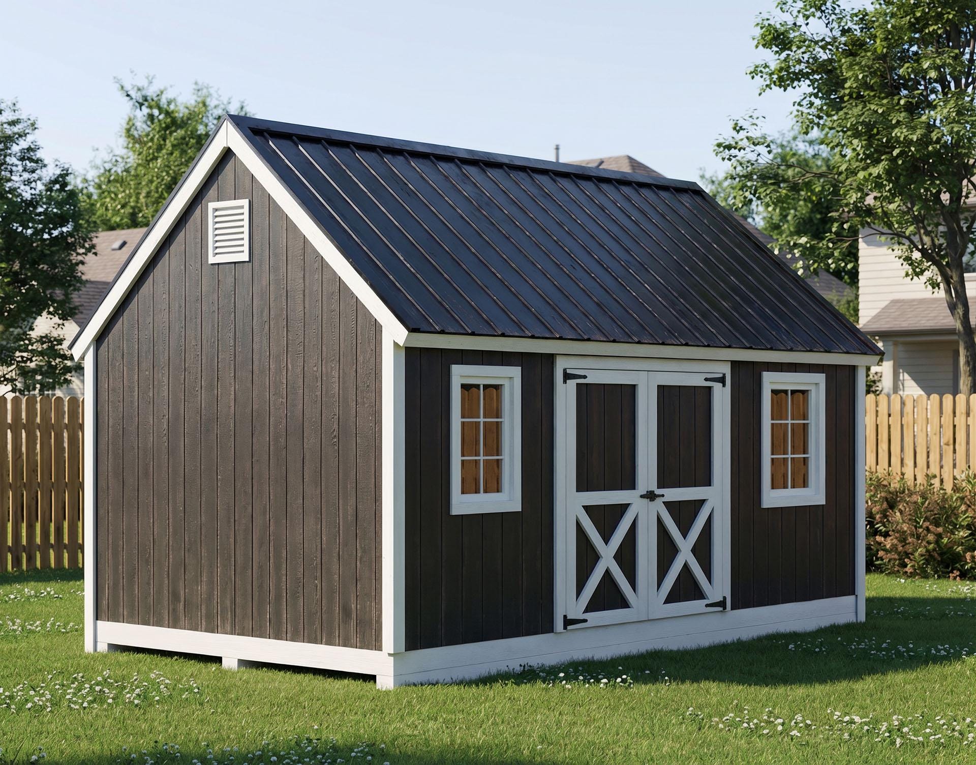 12x16 Colonial Shed Plans – DIY Storage Building Blueprints (PDF) - Etsy