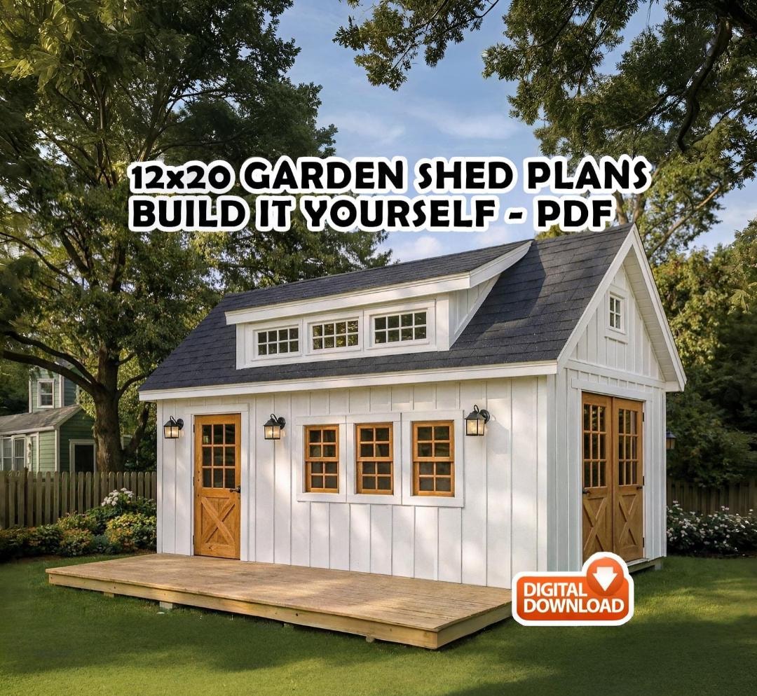 12x20 Raspberry 12x20 Garden Shed Plans With Loft (PDF) – Workshop & Storage Shed With ...