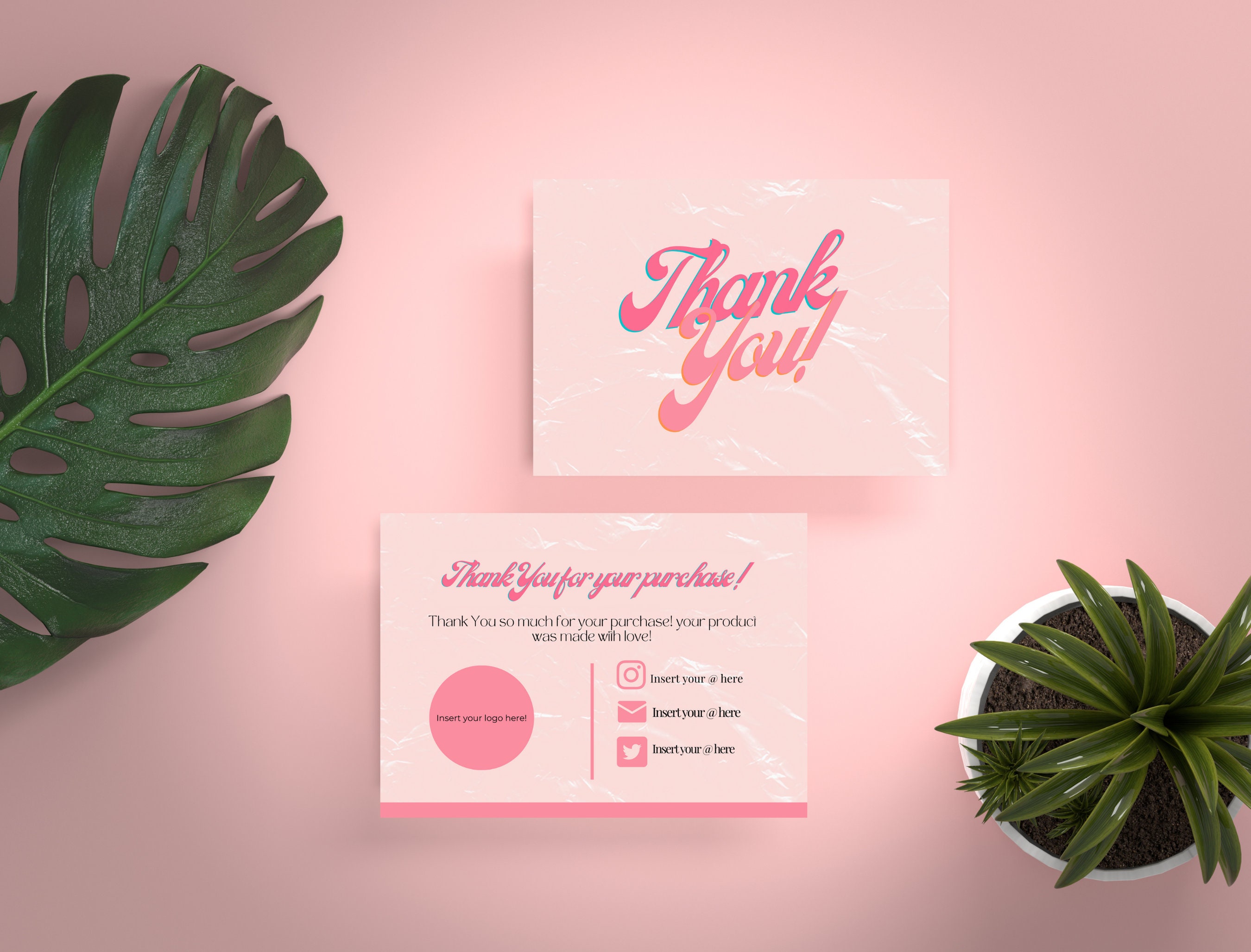 Editable Card Canva Pro Template Thank You Card Template 