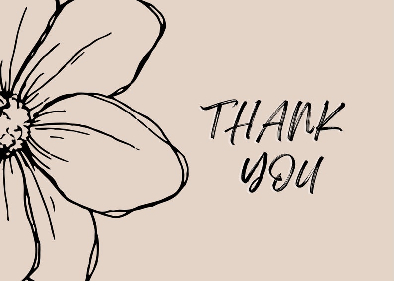 Thank You Card Template Customizable Card Blank Card Template Canva Pro Template Etsy