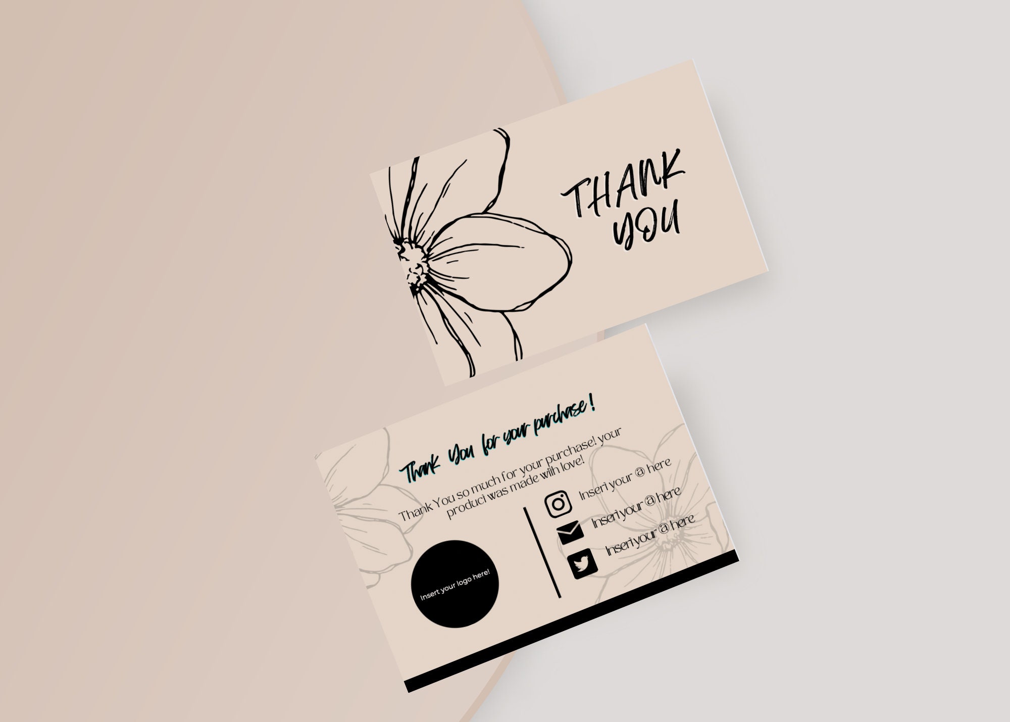 Custom Blank Thank You Card Template
