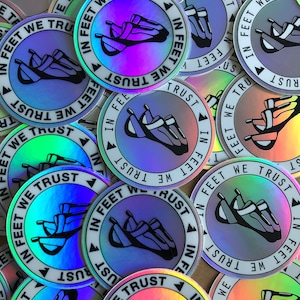 Bouldern Sticker - Klettern Sticker - Kletterschuhe - Holographischer Sticker