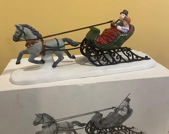 Dept 56 1992,  Dashing Through The Snow, 58203 Horse Drawn Sleigh