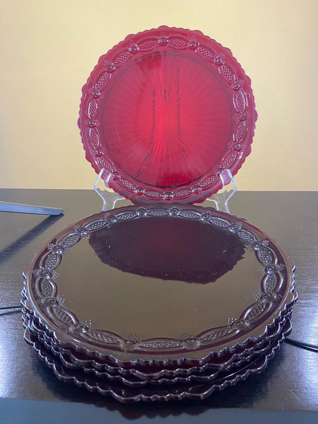Vintage Avon Cape Cod Ruby Red Luncheon, Salad, Dessert Plates, Set of ...
