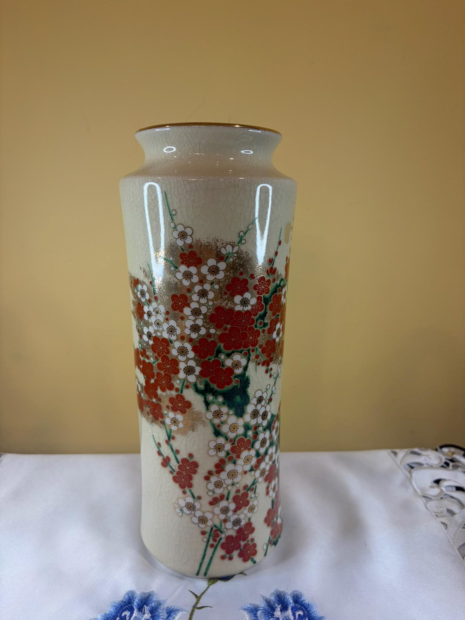 工芸品 Kutani ware vase by Takashi Kitamura Kutani Vases - Etsy