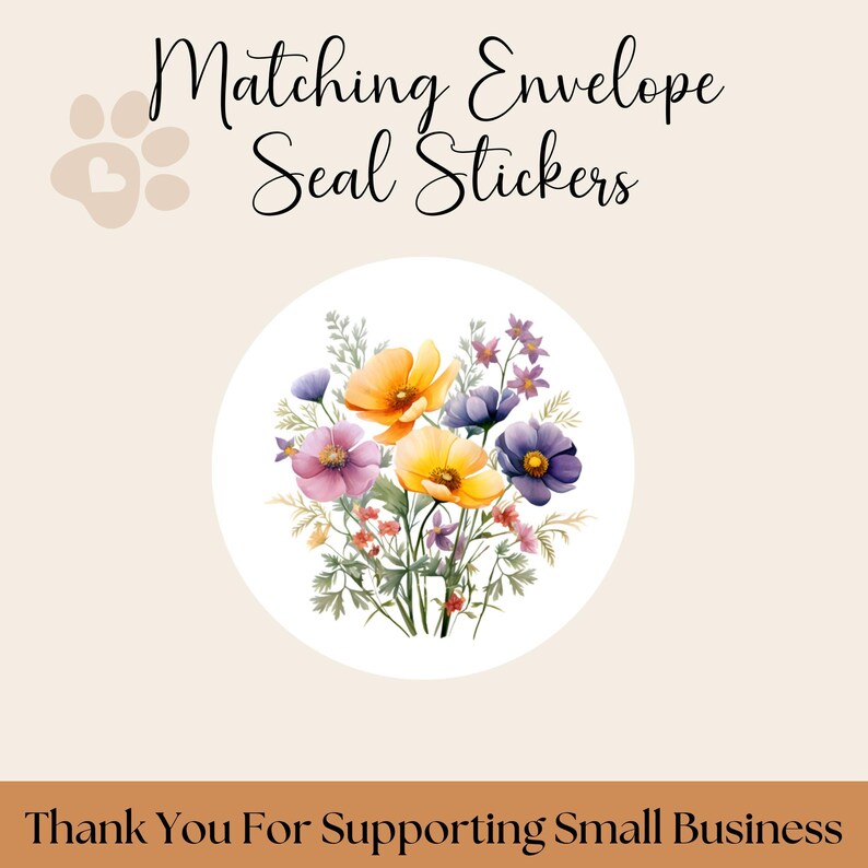 Wildflower Address Labels with FREE Envelope Stickers, Faded Floral Border, Personalized Mailing Labels Printed & Shipped to You, Botanical image 3