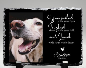 Personalized Pet Portrait Sympathy Gift | Custom Photo Plaque | Loss of Pet Gift | Cat Remembrance Memorial Slate Plaque | dog loss keepsake