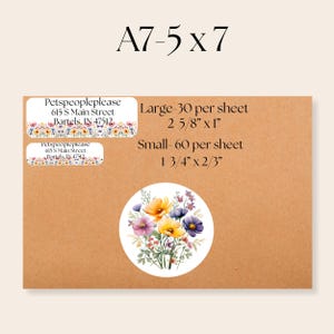 Wildflower Address Labels with FREE Envelope Stickers, Faded Floral Border, Personalized Mailing Labels Printed & Shipped to You, Botanical image 4