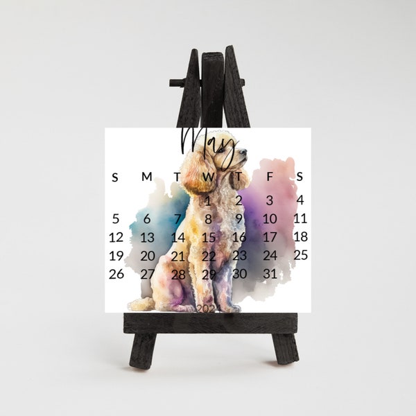 Golden Doodle Desk Calendar Etsy