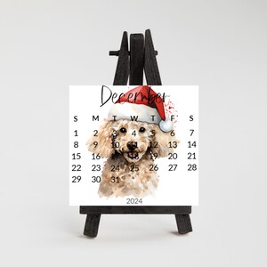 2024 Doodle calendar-mini space optional wood easel-doodle mom lover gift-cockapoo, poodle, cavipoo, golden doodle, labradoodle