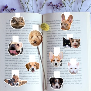 Custom Pet Face Magnetic Bookmark, Personalized Dog & Cat Photo Gift, Waterproof, Gift for Book Lovers, Dog or cat mom gift, baby photos